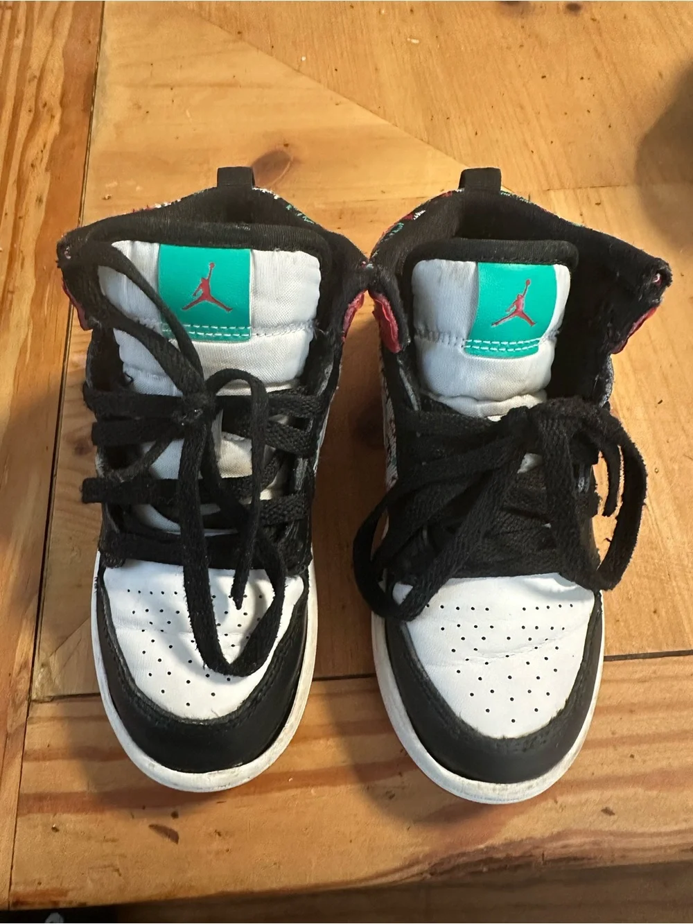 Jordan Kids' Black and White High-Top Sneakers Size 12C